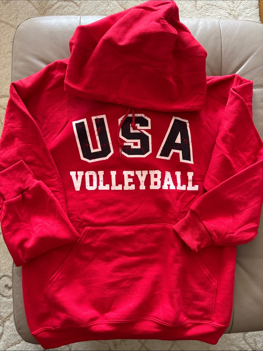 Jerzees Red Pullover Hoodie with Drawstring S